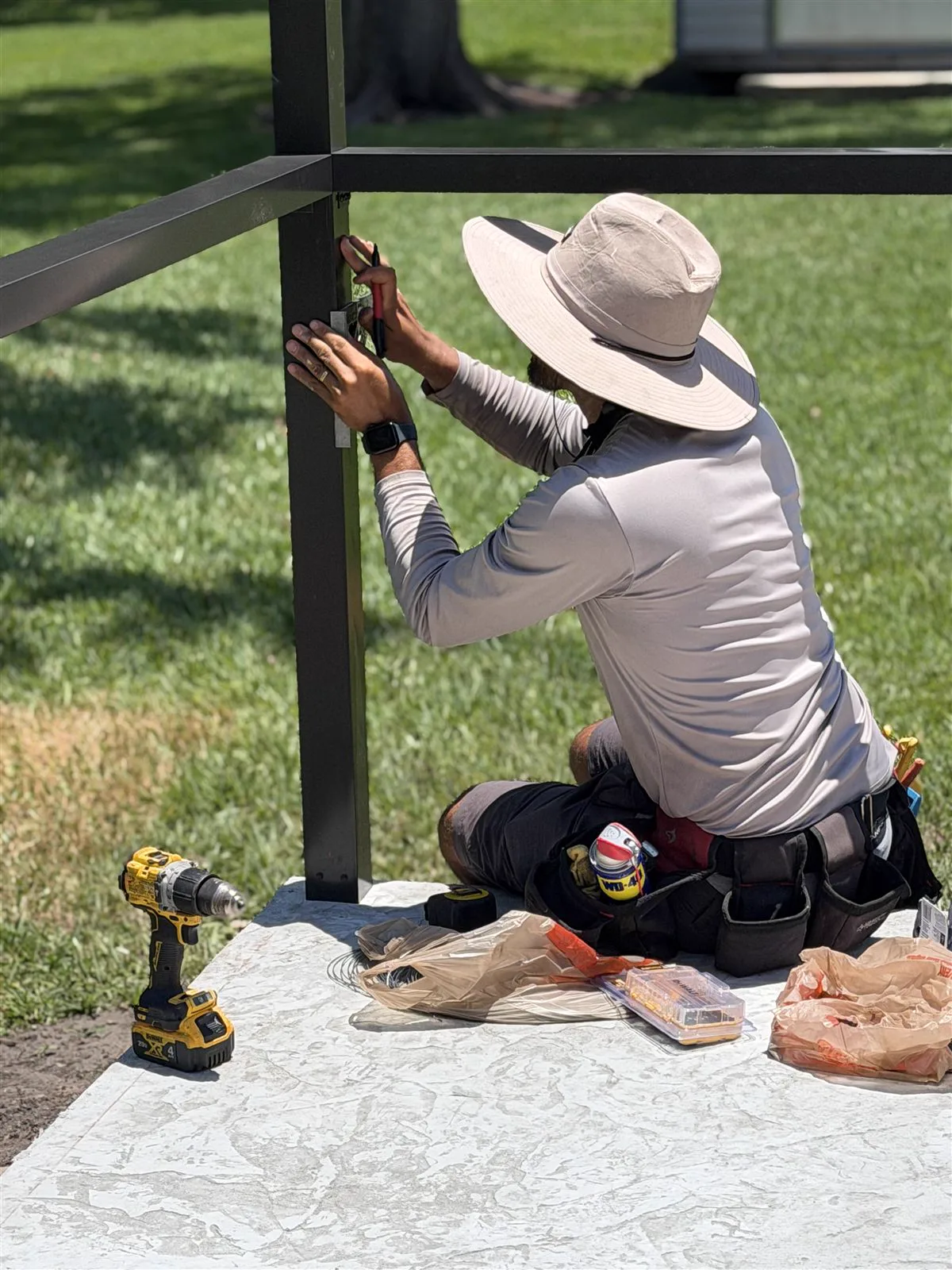 GCM crew installing hardscape
