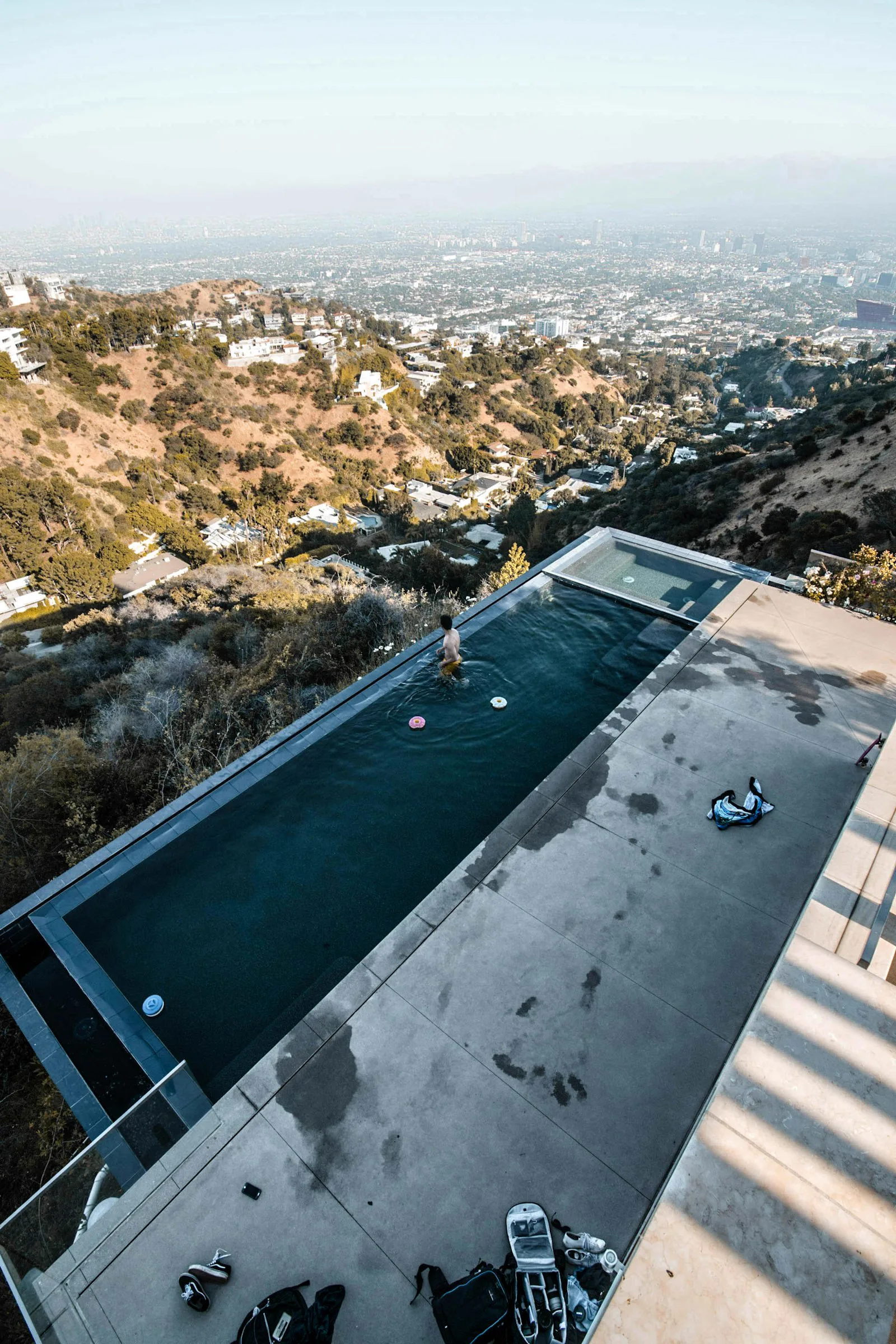 Travertine pool deck